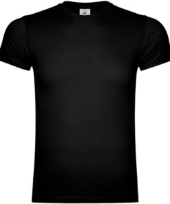 Männer Basic T-Shirt – Vorderansicht in Schwarz