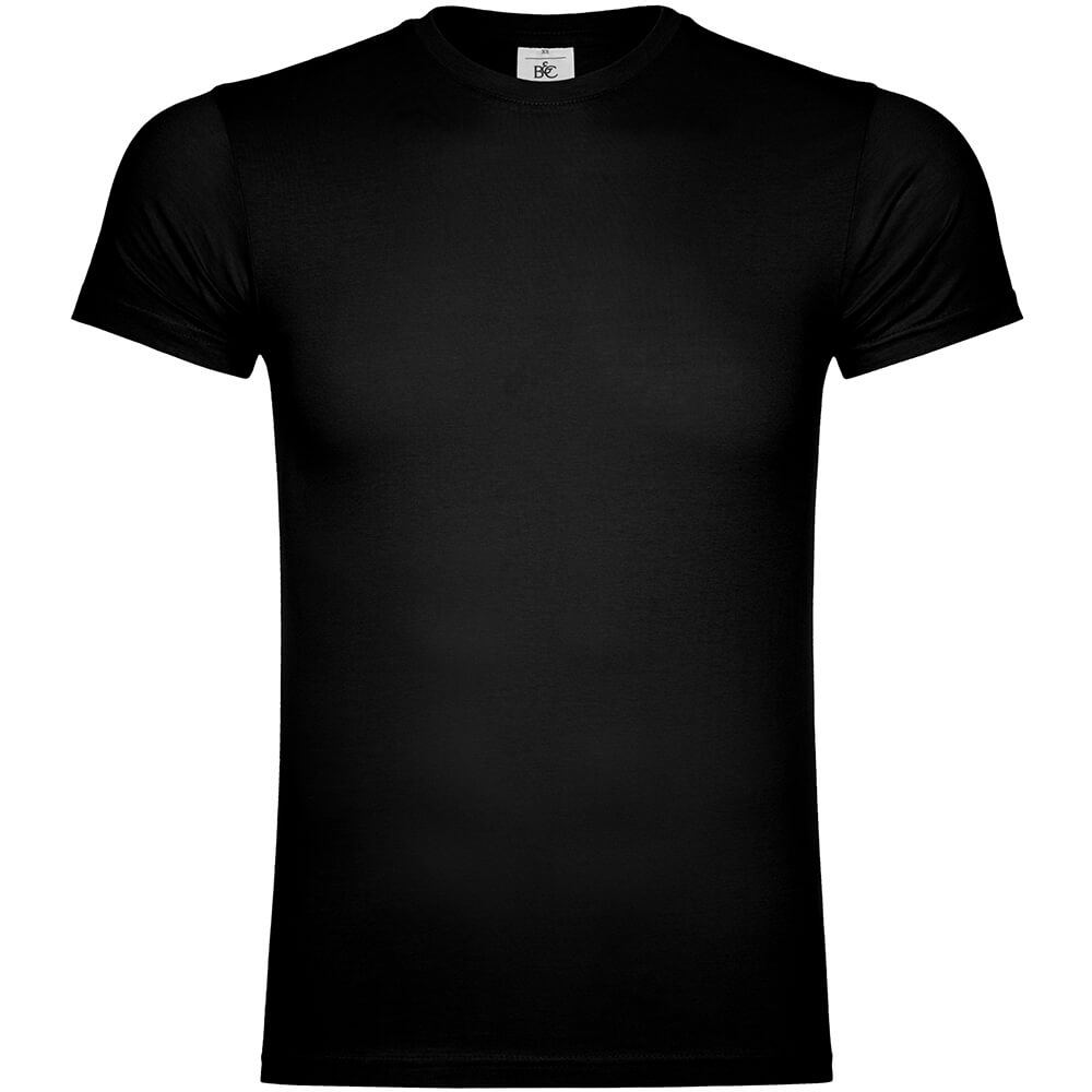 Männer Basic T-Shirt – Vorderansicht in Schwarz