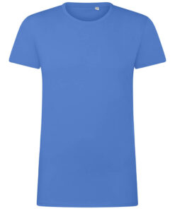 Männer Premium Bio T-Shirt – Vorderansicht in Azure Blau