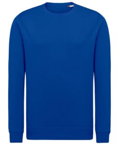 Männer Bio Pullover – Vorderansicht in Royalblau